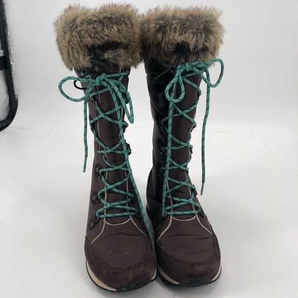 L.L. BEAN Carrabasset Boots Fur Lace Up Tall Winter Snow TEK 2.5 Waterproof Boot - Picture 6 of 10